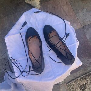 Madewell Navy Lace-Up Flats